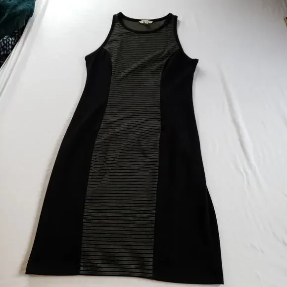 BB Dakota Dress Bodycon Womens Large Black Gray Striped Sleeveless Style BE25803 - Picture 11 of 11